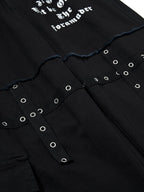 Gothic Graphic Eyelet Strap Pants