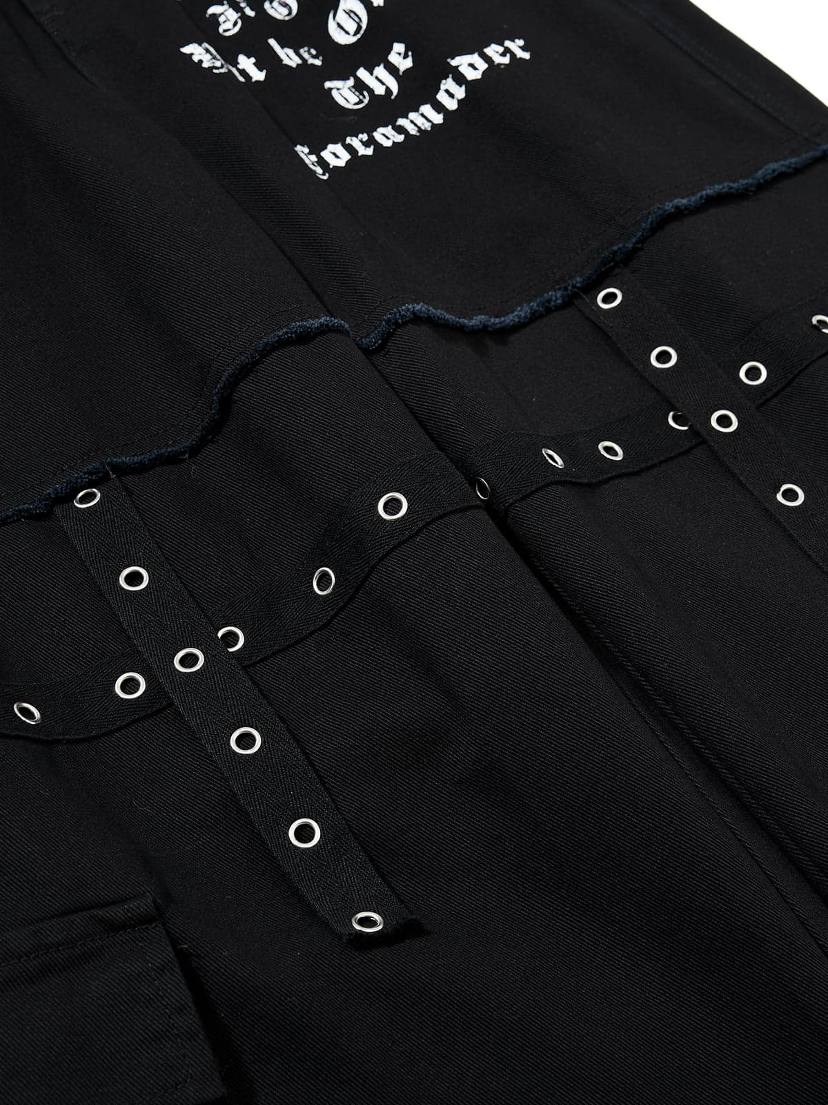 Gothic Graphic Eyelet Strap Pants