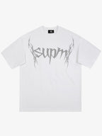 SUPM Gothic Sharp Letter Graphic T-Shirt