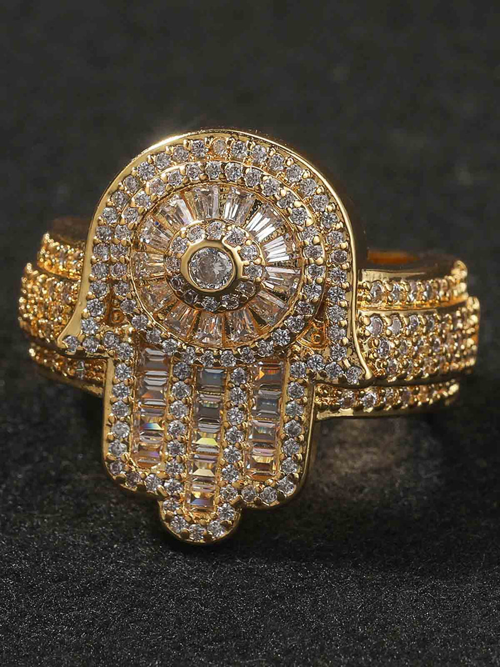 Zircon Palm Statement Ring