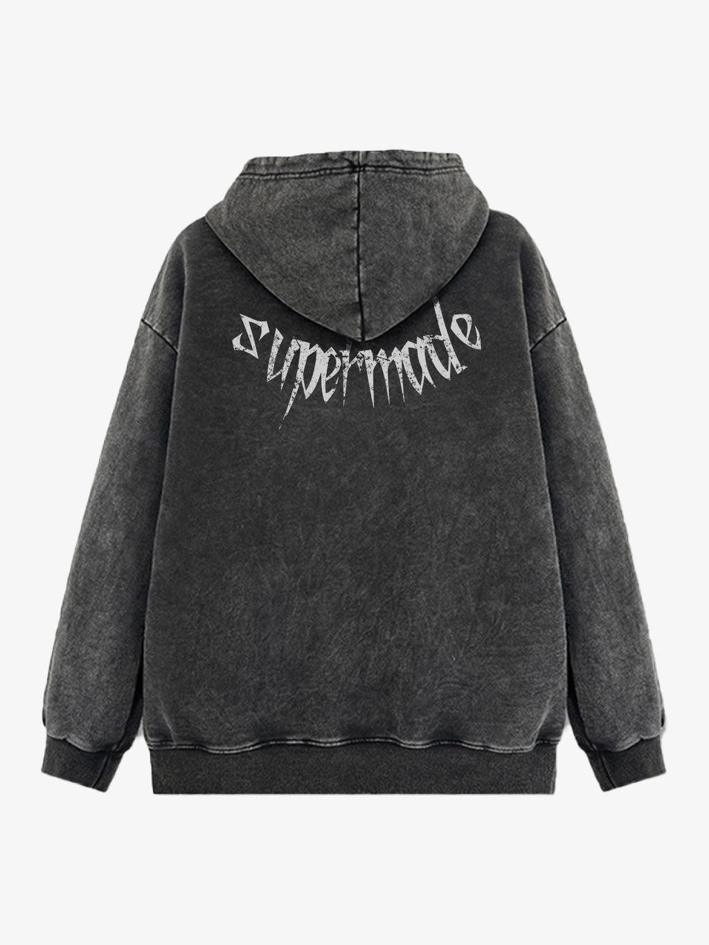 Gothic Devil Graphic Washed Hoodie