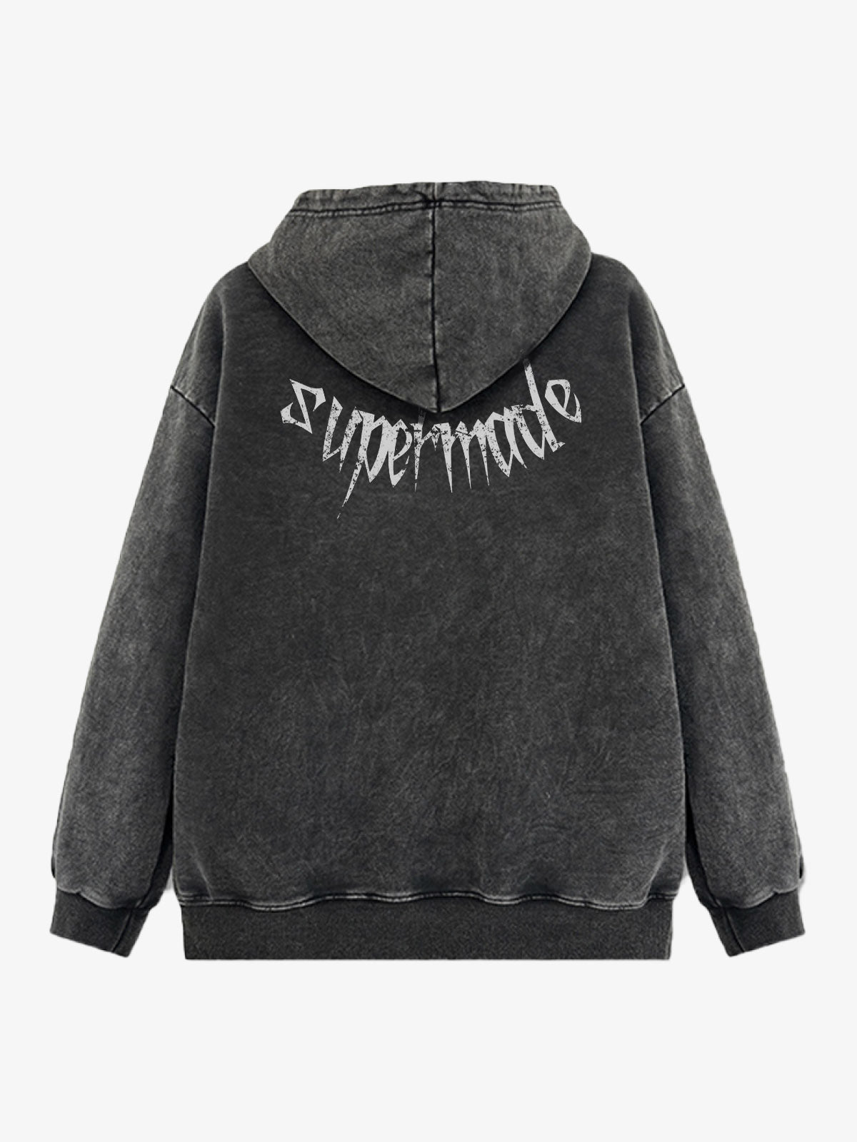 Gothic Devil Graphic Washed Hoodie