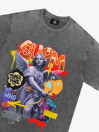 Retro Angel Statue Graffiti T-Shirt