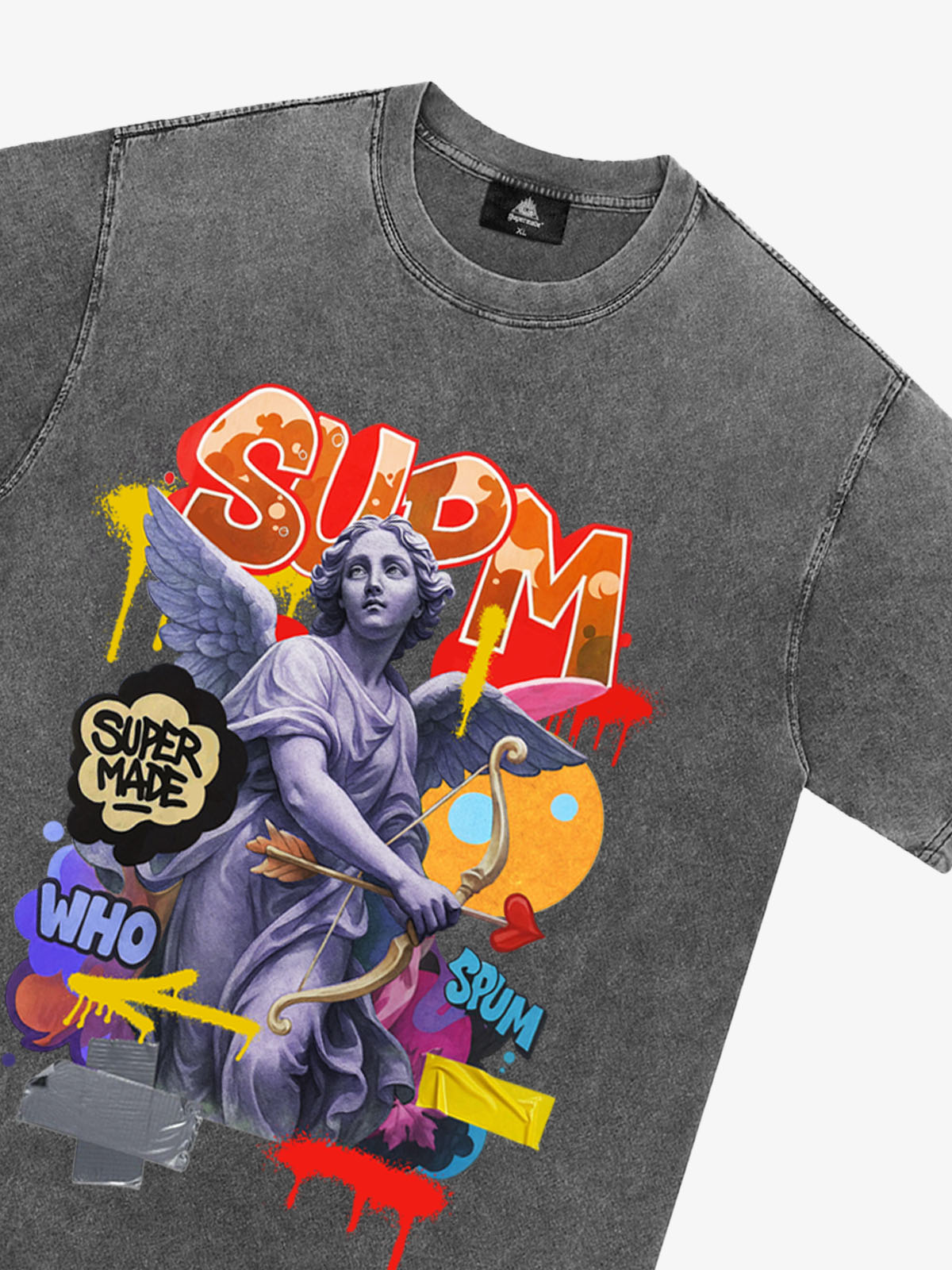 Retro Angel Statue Graffiti T-Shirt