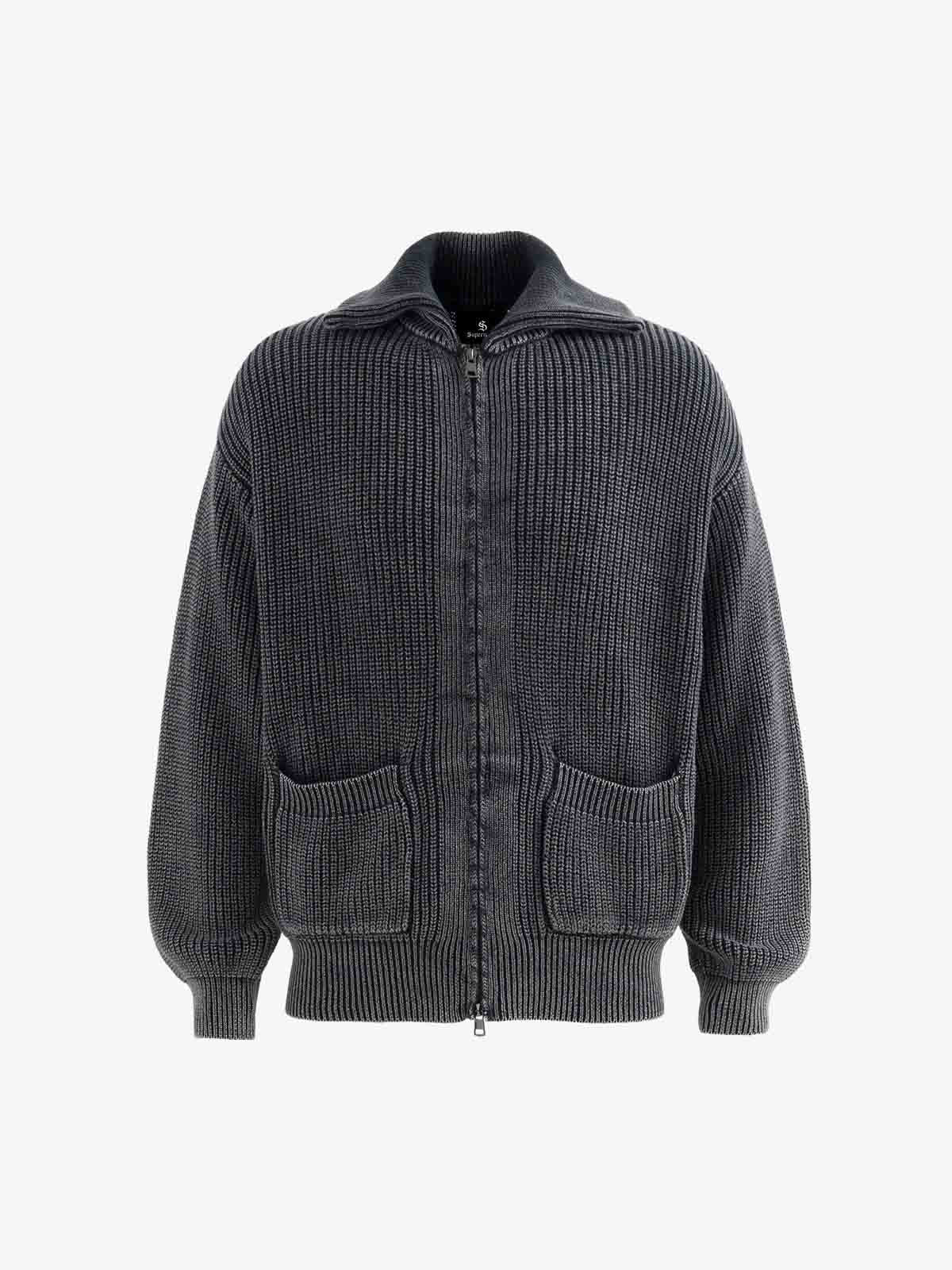 Vintage Chunky Zip Up Knit Jacket