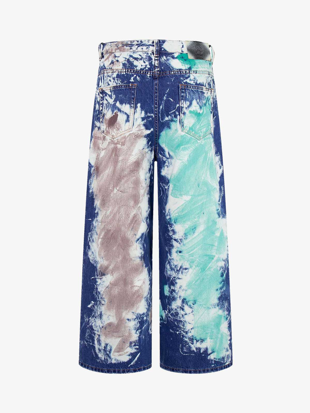 Artistic Brushstroke Hand-Painted Effect Jeans