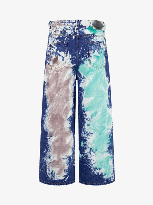 Artistic Brushstroke Hand-Painted Effect Jeans