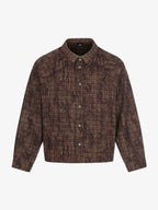 Vintage Washed Plaid Cropped Shirt Jacket