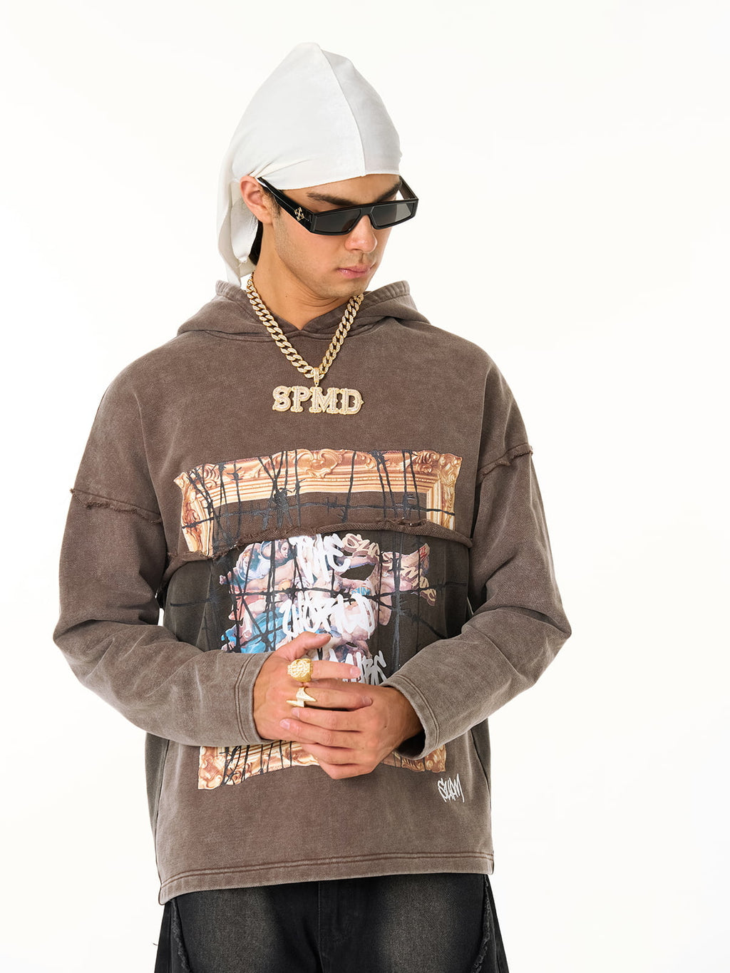 Distressed Thorn Destruction Painting Hoodie