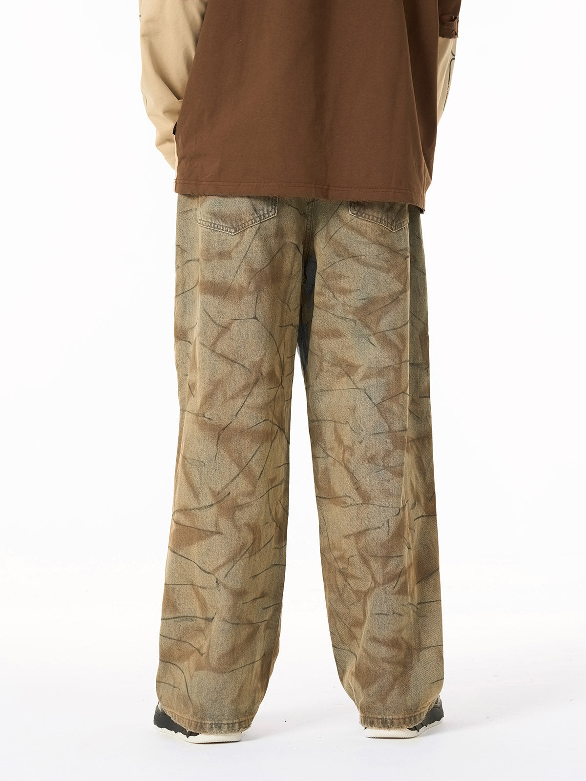 Vintage Washed Distressed Copper-Dyed Jeans