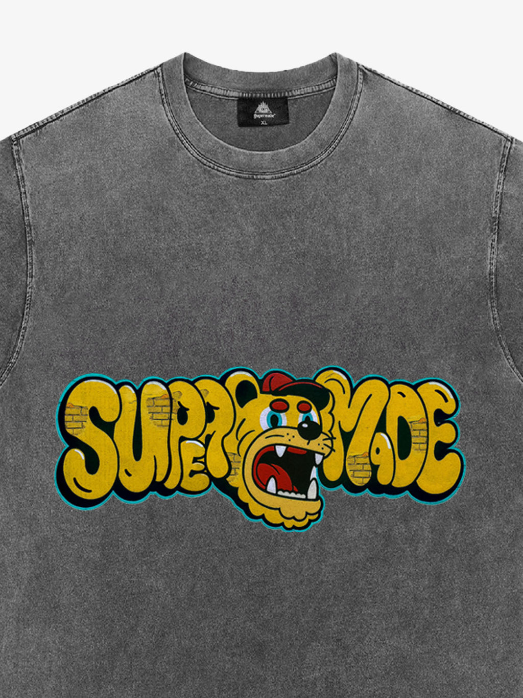 Street Graffiti Trendy Tiger Head Font T-Shirt
