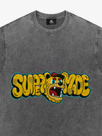 Street Graffiti Trendy Tiger Head Font T-Shirt