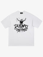 Gothic Skull Distressed Letter T-Shirt