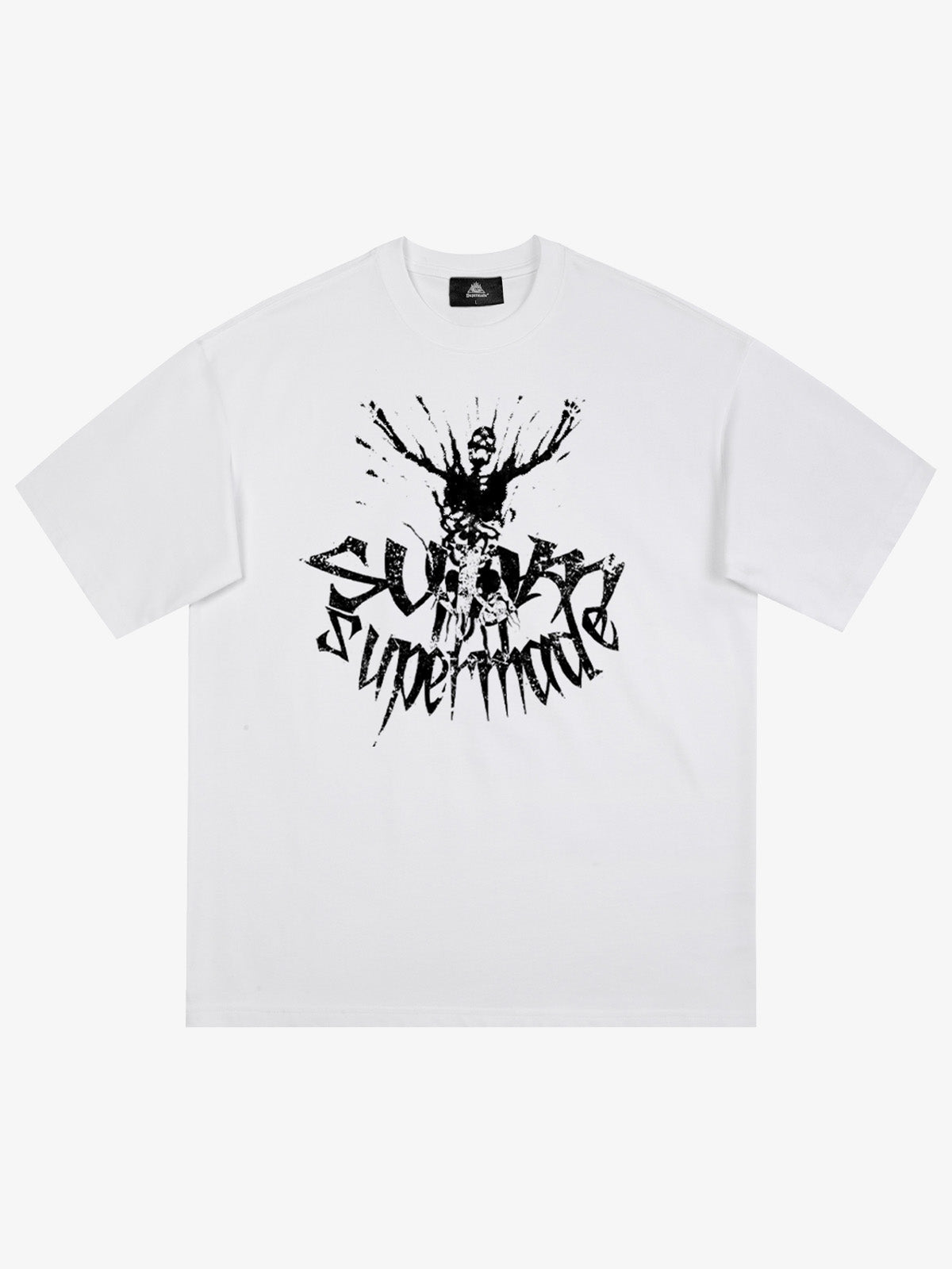 Gothic Skull Distressed Letter T-Shirt