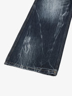 Vintage Distressed Wash Wide Leg Jeans