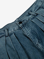 High Waist Pleated Wide Leg Jeans