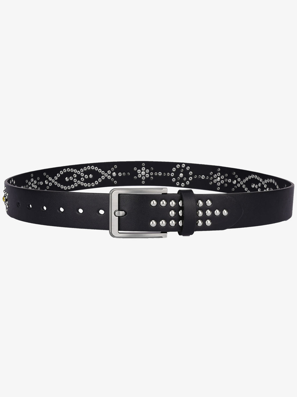 Retro Multicolor Gem Studded PU Belt