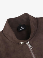 Suede Studded Zip Up Jacket