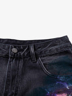 Retro Distressed Colorful Graffiti Art Print Jeans