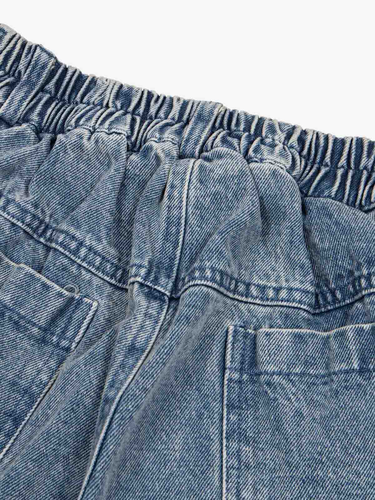 Fun Pattern Hand-Painted Print Denim Washed Jeans