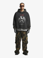 Industrial Saw Blade Graphic Cropped Hoodie