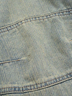 Distressed Contrast Drawstring Knee-Length Jeans