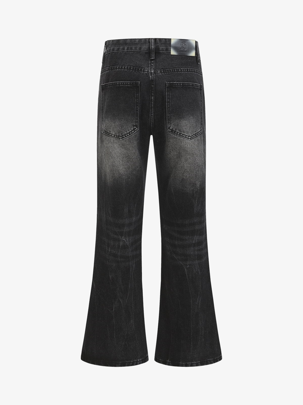 Retro Washed Faded Flared Jeans
