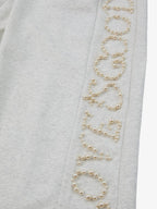 Pearl Embellished Wide-Leg Sweatpants