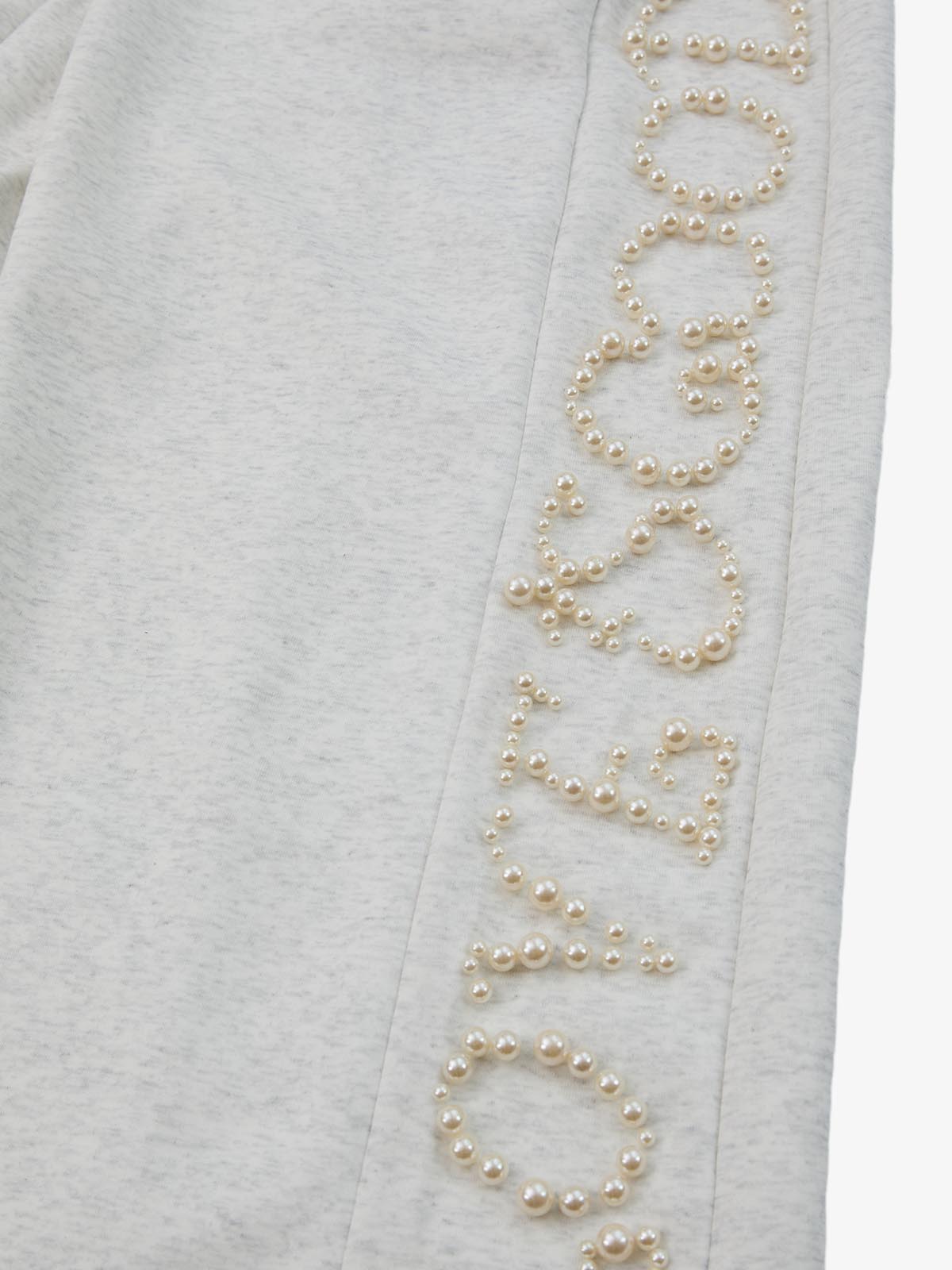 Pearl Embellished Wide-Leg Sweatpants