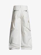 Vintage Patchwork Leopard Pocket Wide Leg Cargo Pants