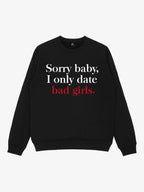 Street Contrast Design Slogan Print Round Neck Sweatshirt