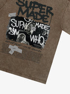 Streetwear Graffiti Character Collage Graphic T-Shirt
