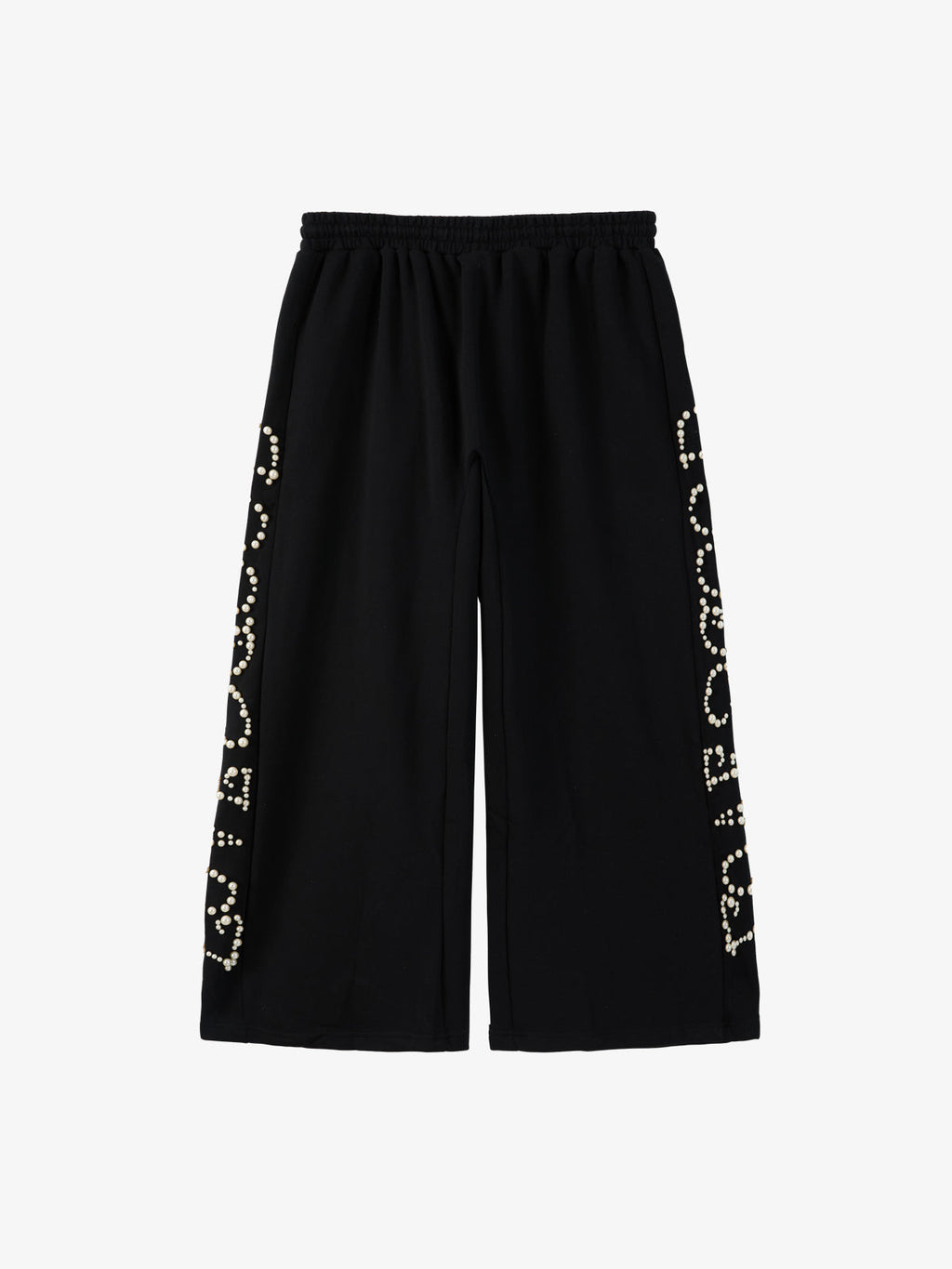 Pearl Embellished Wide-Leg Sweatpants