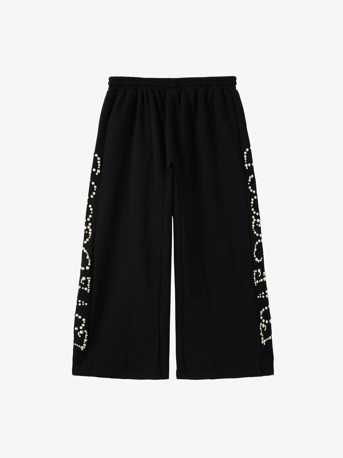 Pearl Embellished Wide-Leg Sweatpants