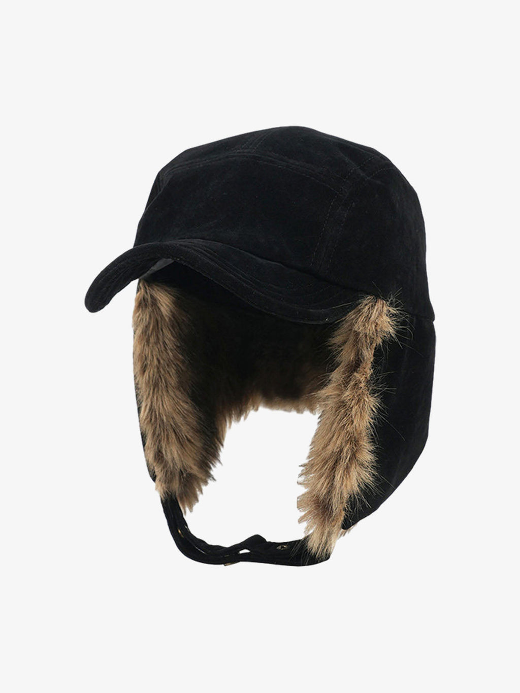 Faux Fur Earflap Suede Trapper Hat