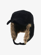 Faux Fur Earflap Suede Trapper Hat