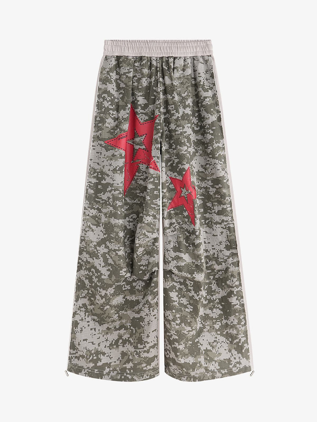 Retro Camouflage Star Patch Colorblock Casual Pants
