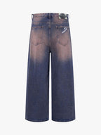 Slash Distressed Washed Denim Jeans