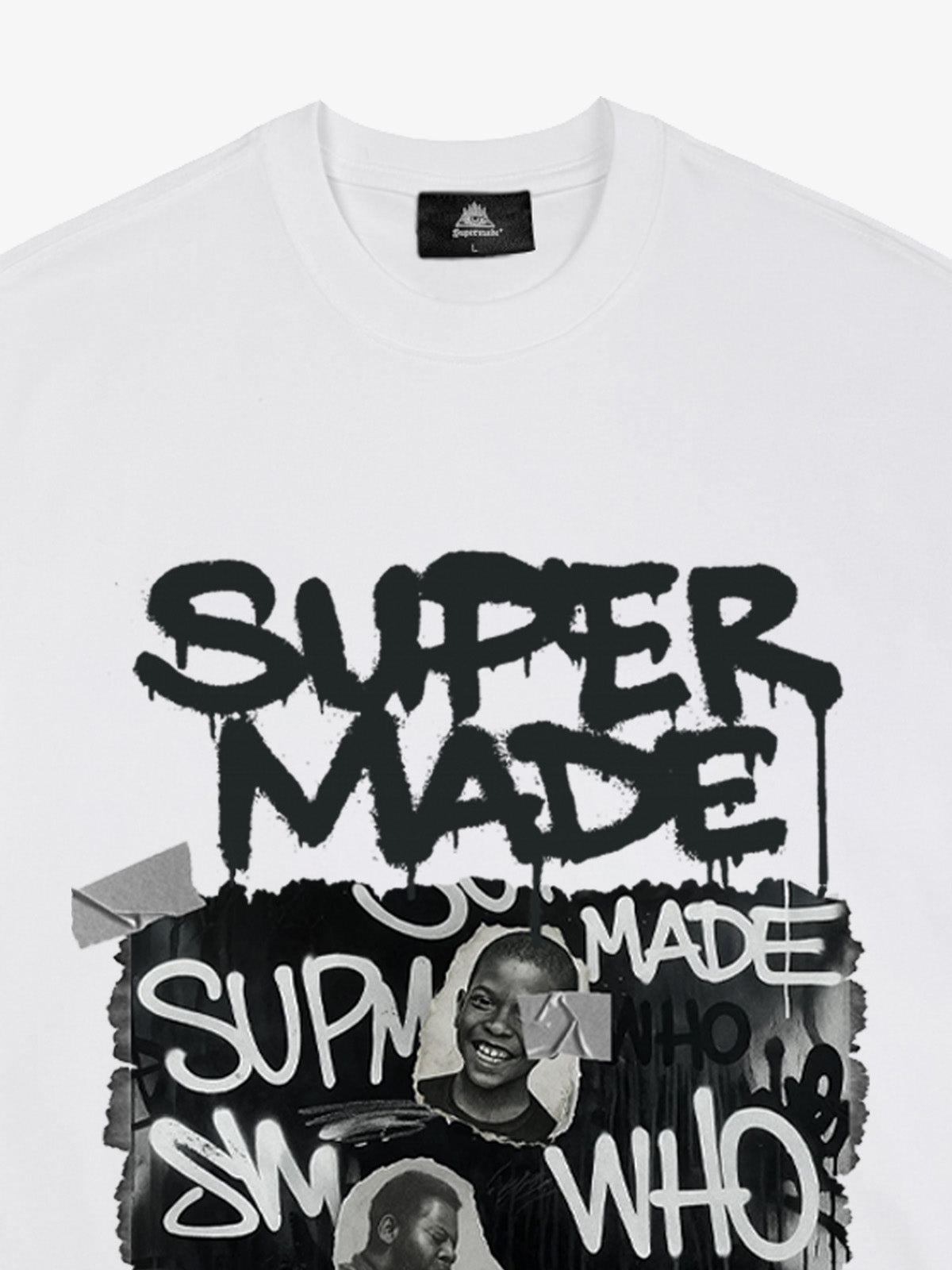 Streetwear Graffiti Character Collage Graphic T-Shirt