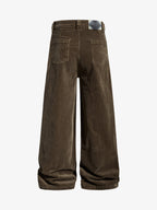 Pleated Corduroy Wide Leg Pants