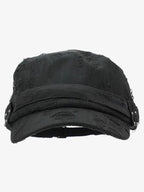 Distressed Stud Detail Cotton Flat Top Cap