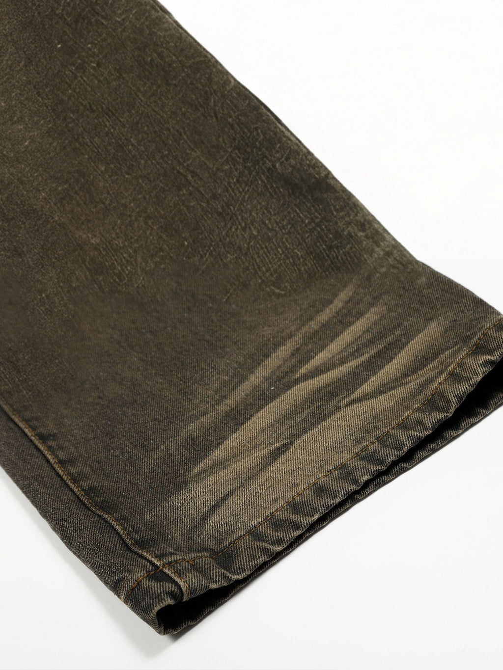 Washed Button Detail Wide Leg Pants