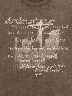 Washed Cross Overlay Text Graphic T-Shirt