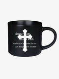 precipice Black Gothic Cross Pattern Mug