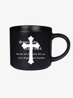precipice Black Gothic Cross Pattern Mug