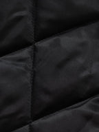 Street Punk Oblique Zipper Lambswool Collar Quilted Jacket