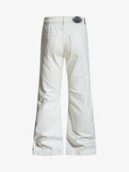 Embroidered Horse Wide Leg Denim Flare Jeans
