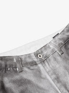 Distressed Dirty Wash Text Graphic Star Trim Straight Leg Pants