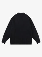 Layered Double V-Neck Ribbed Knit Cardigan