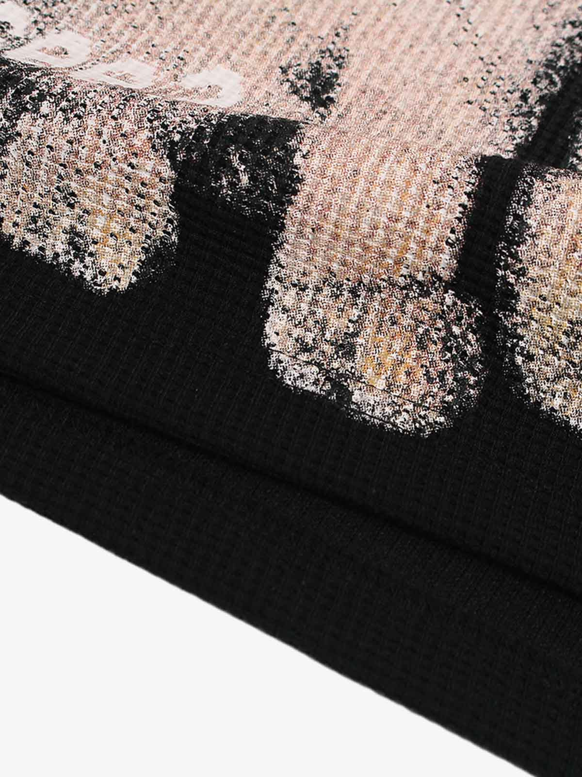 Cat Print Long-Sleeved T-Shirt